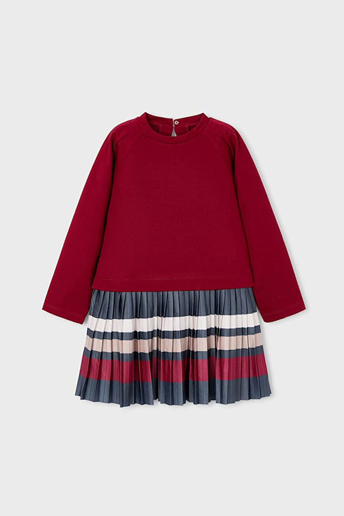 Kız Çocuk Normal Kalıp  Piliseli Elbise - Vişne | 6 Yaş