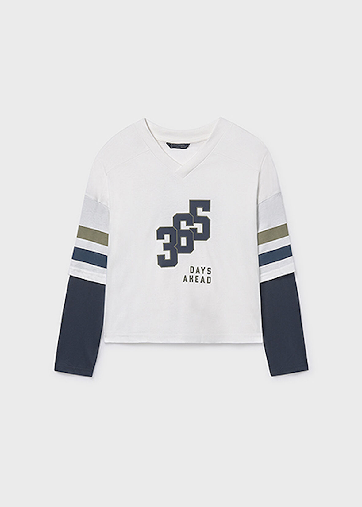 Mayoral Krem Erkek Çocuk Duble Kol Tişört 7004