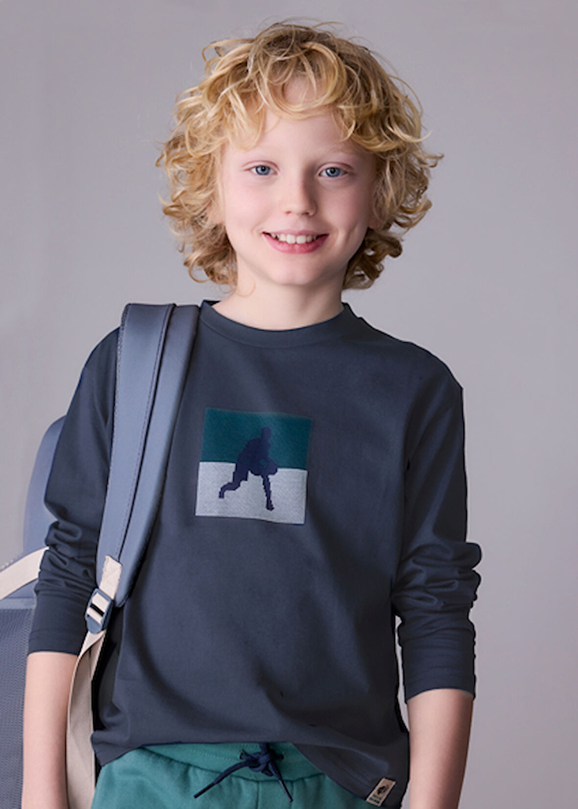 Mayoral Lacivert Erkek Çocuk Baskılı Uzun Kollu Tişört 7005