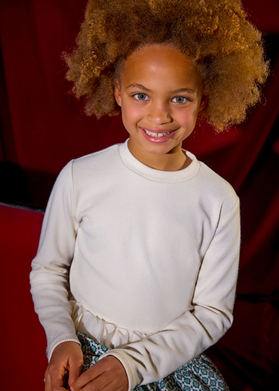 Mayoral Krem Kız Çocuk Yaprak Detaylı Bluz 7030