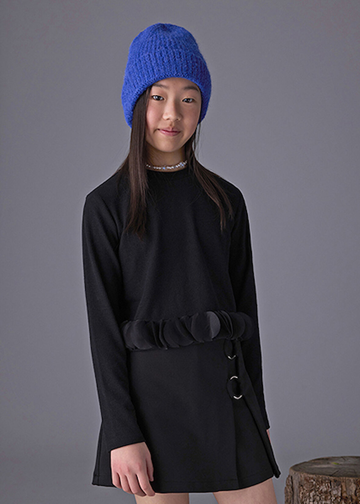 Mayoral Siyah Kız Çocuk Yaprak Detaylı Bluz 7030