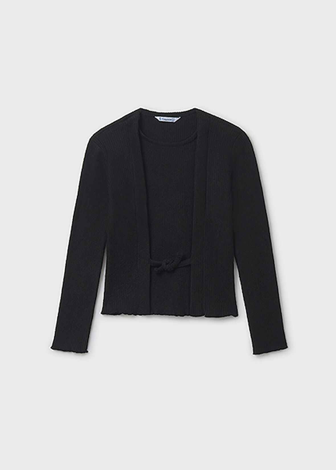 Mayoral Siyah Kız Çocuk Nervürlü Hırka 7033