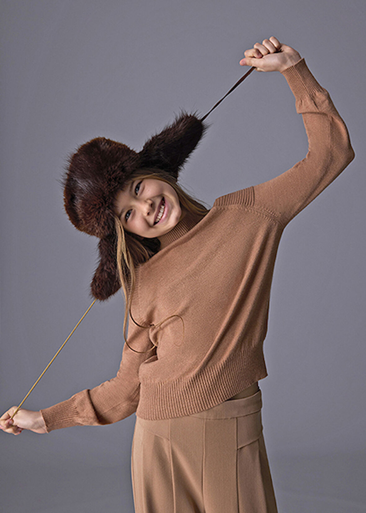 Mayoral Kahve Kız Çocuk Omuzları Açık Kazak 7312