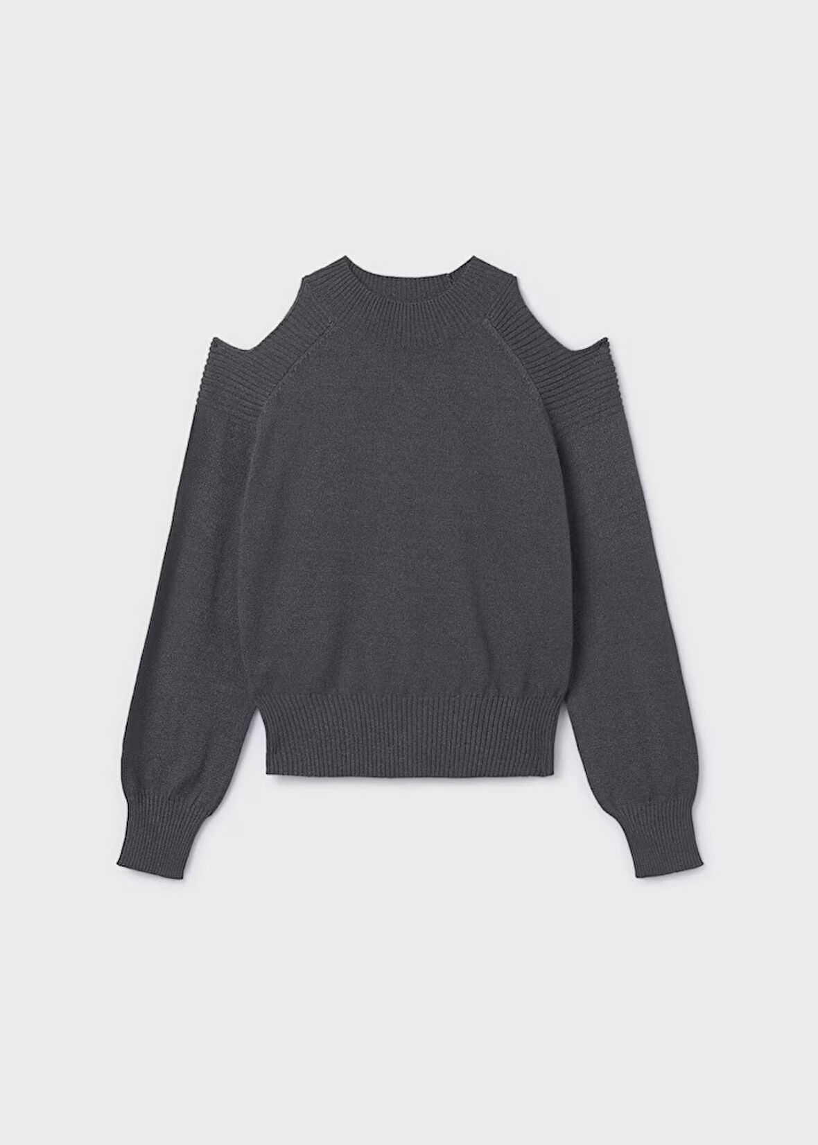 Mayoral Gri Kız Çocuk Omuzları Açık Kazak 7312