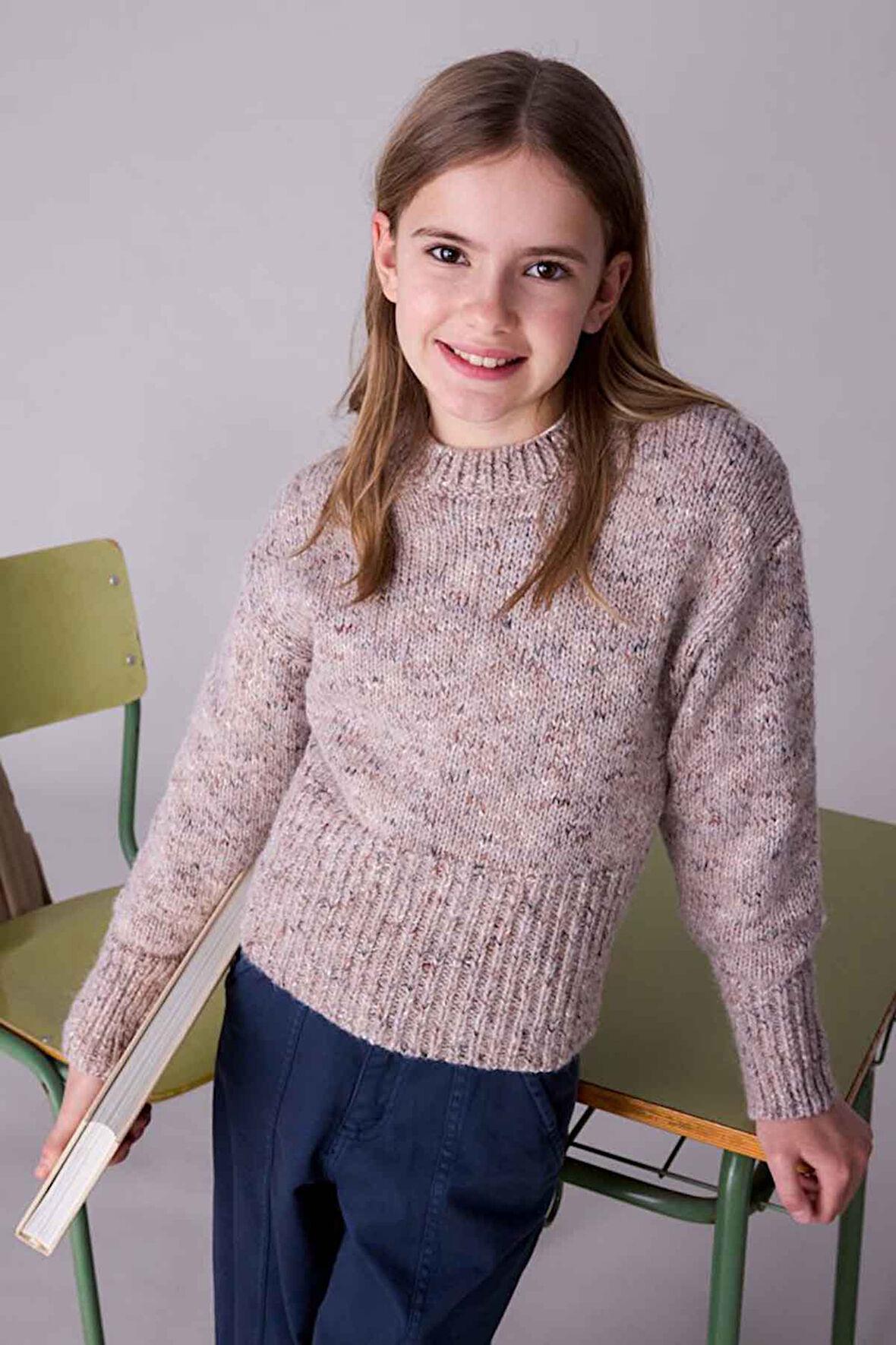 Kız Çocuk Rahat Kalıp Kazak – Kahverengi | 12 Yaş