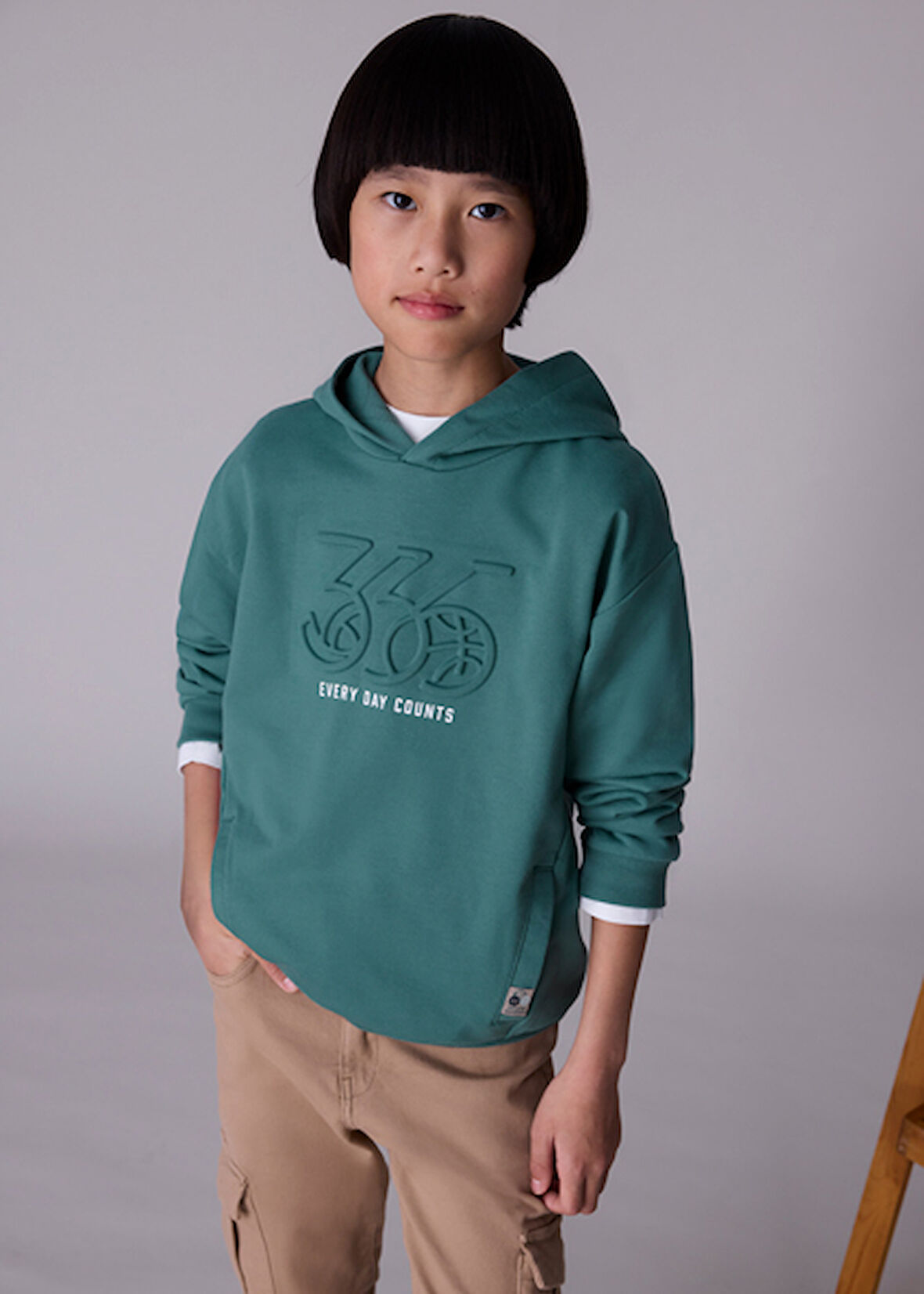 Mayoral Yeşil Erkek Çocuk Kapüşonlu Sweatshirt 7401