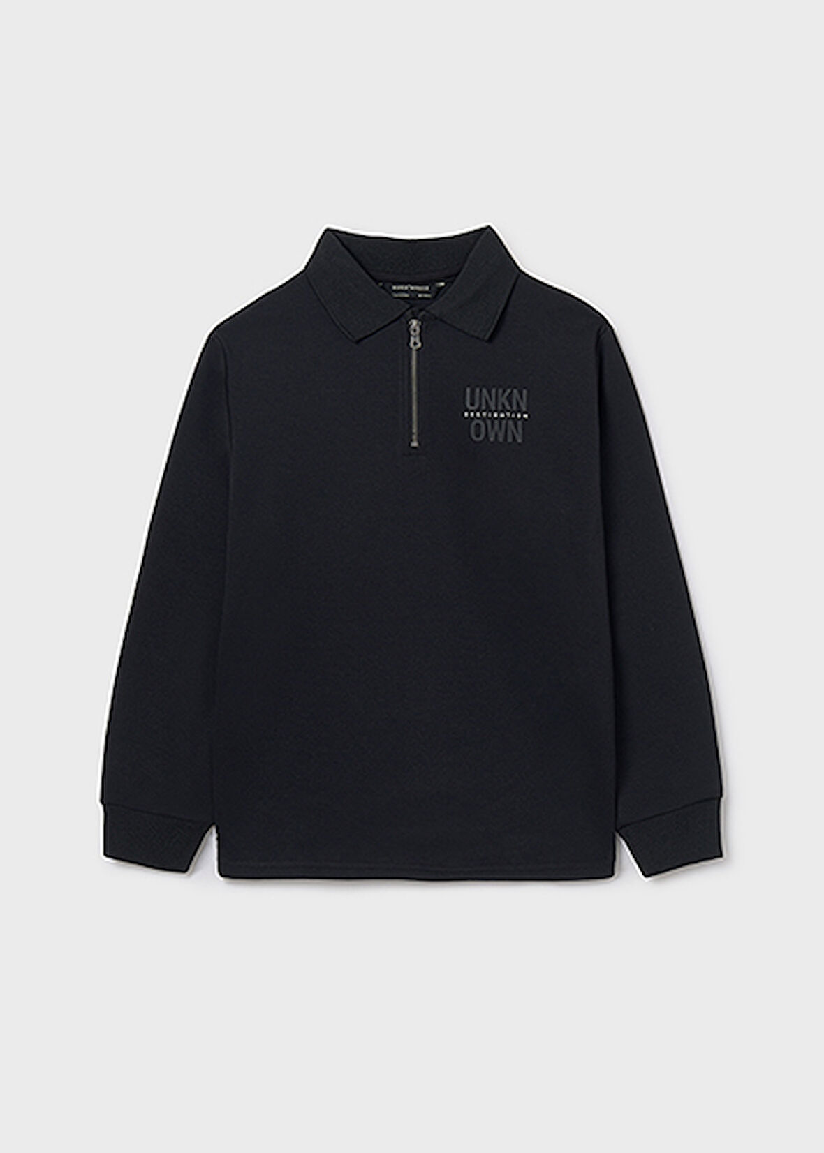 Mayoral Siyah Erkek Çocuk Yakalı Fermuarlı Sweatshirt 7408