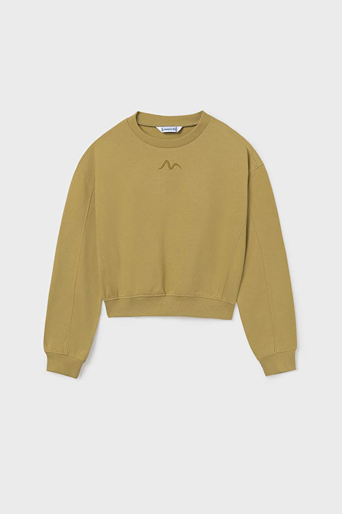 Kız Çocuk Nakış İşlemeli Kısa Kesim Kazak - Yeşil | 16 Yaş