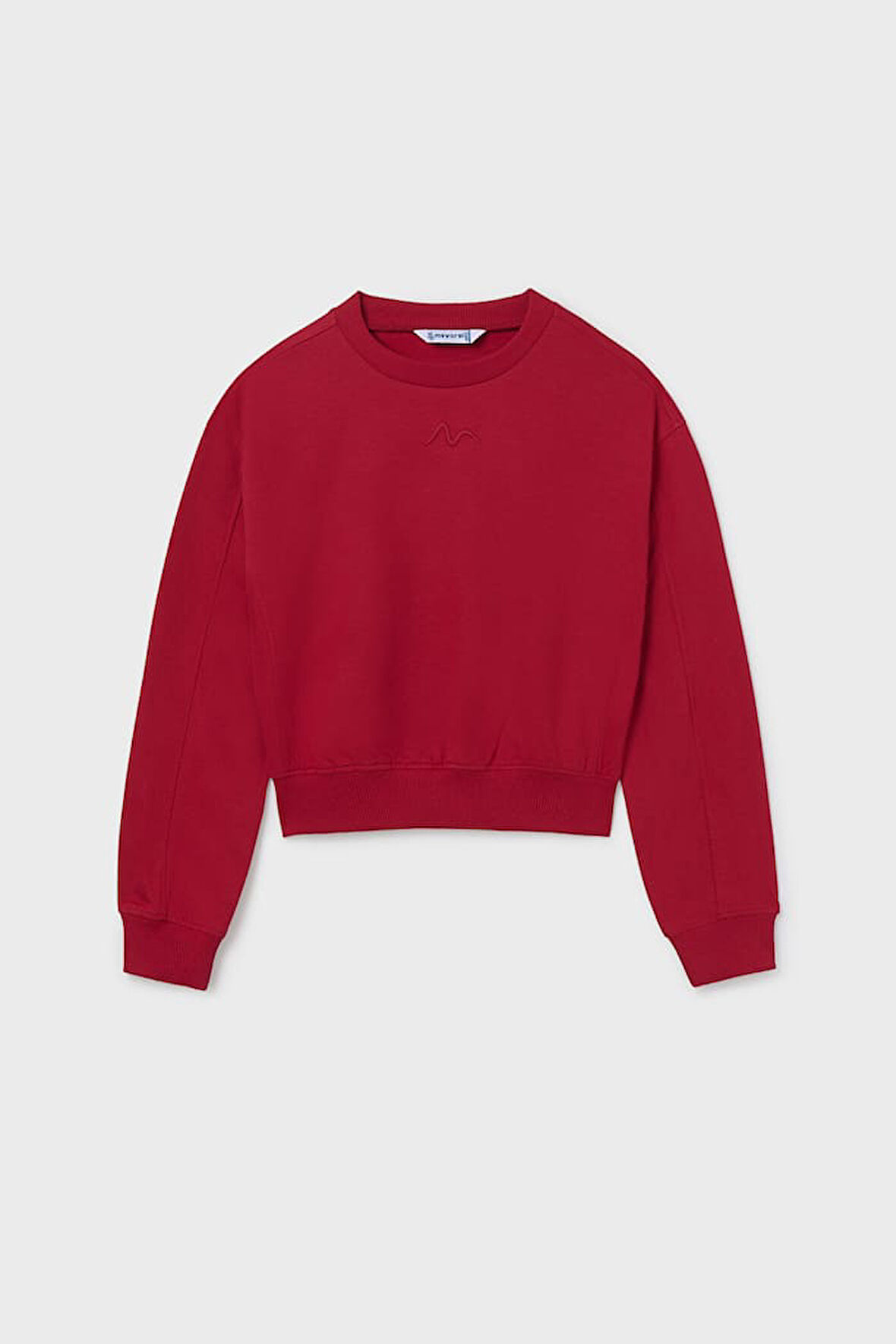 Kız Çocuk Nakış İşlemeli Kısa Kesim Sweatshirt - Kırmızı | 14 Yaş