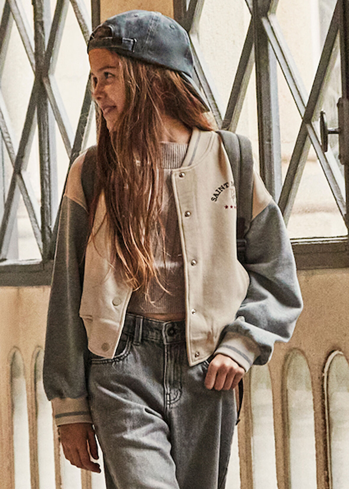 Mayoral Kız Çocuk Bej Bomber Ceket 7428