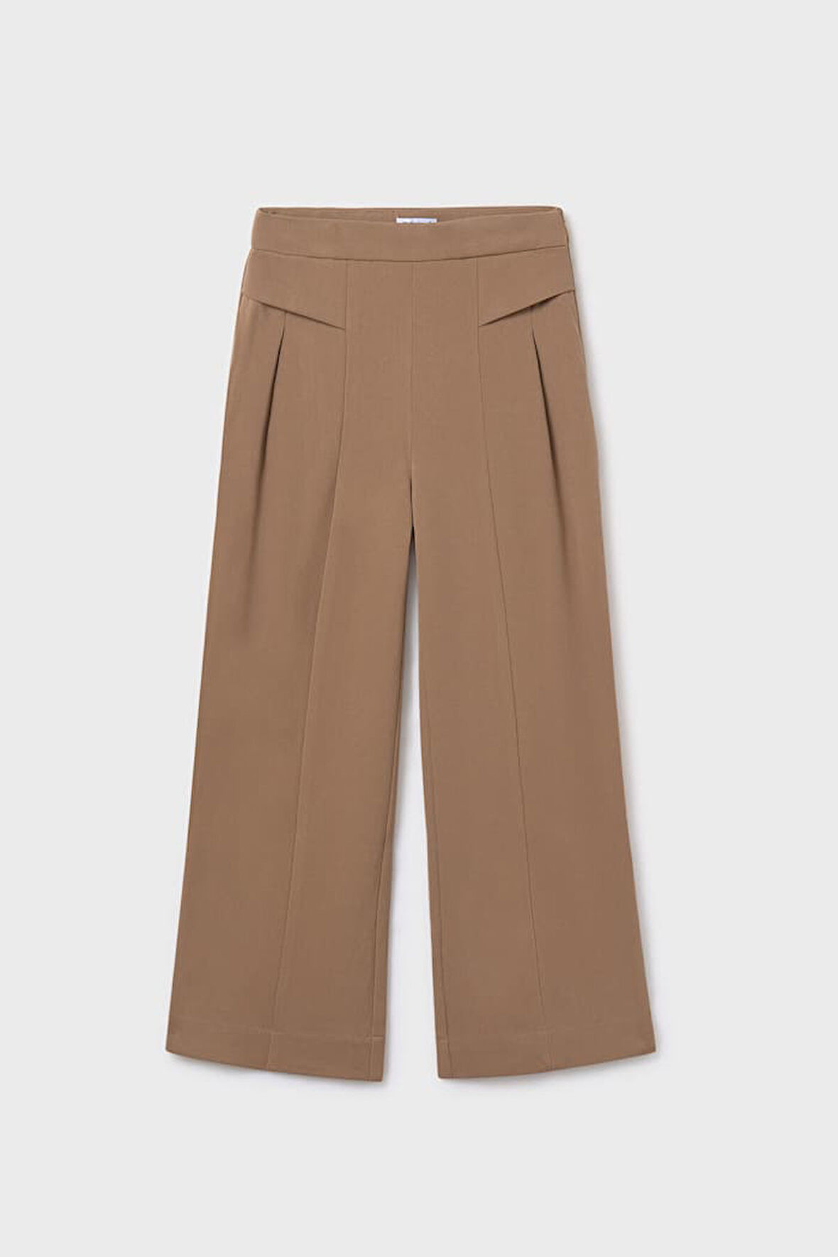 Kız Çocuk Pileli İspanyol Paça Pantolon - Camel | 14 Yaş