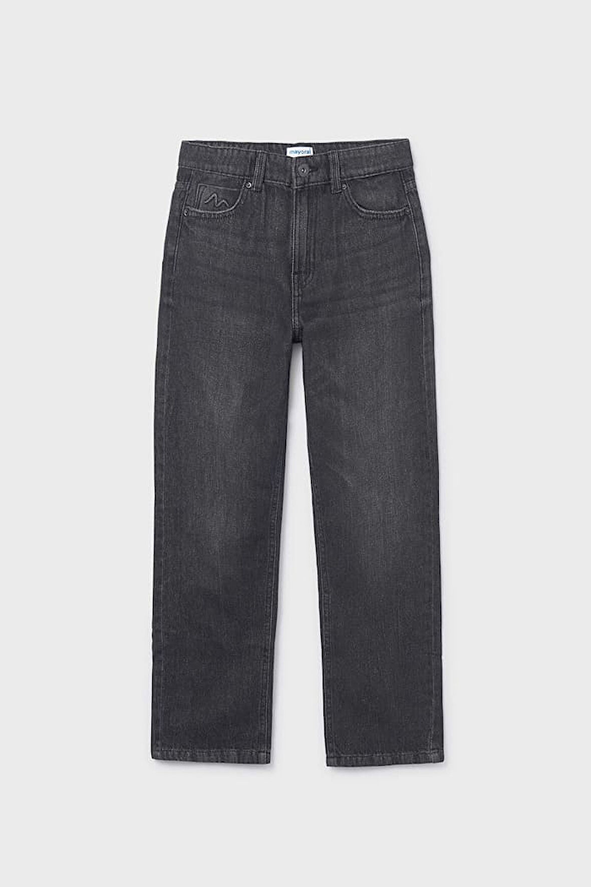 Kız Çocuk Bol Kesim 5 Cepli Jean Pantolon - Siyah | 12 Yaş