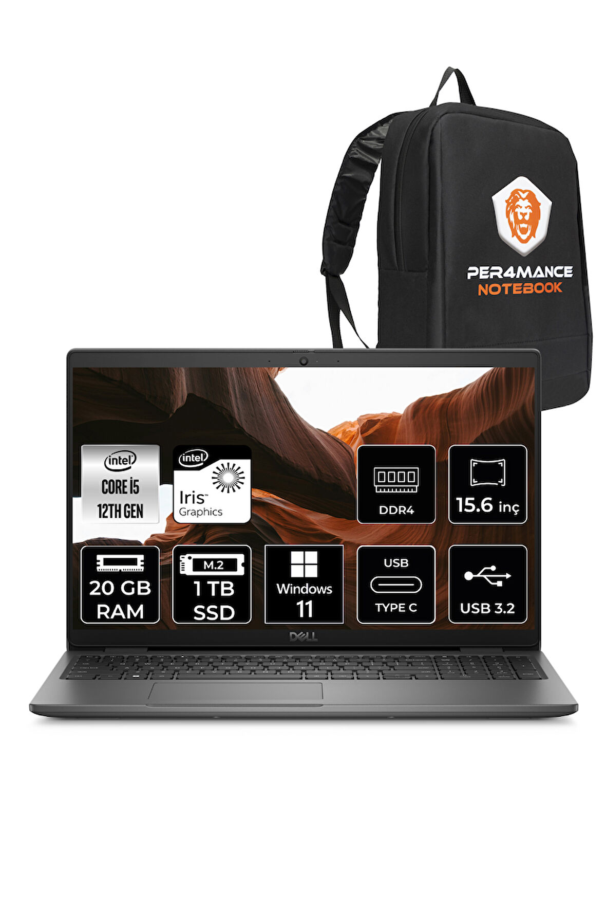 Dell Latitude 3540 i5-1235U 20GB RAM 1TB SSD 15.6'' FHD W11PRO Dizüstü Bilgisayar & PER4 ÇANTA 