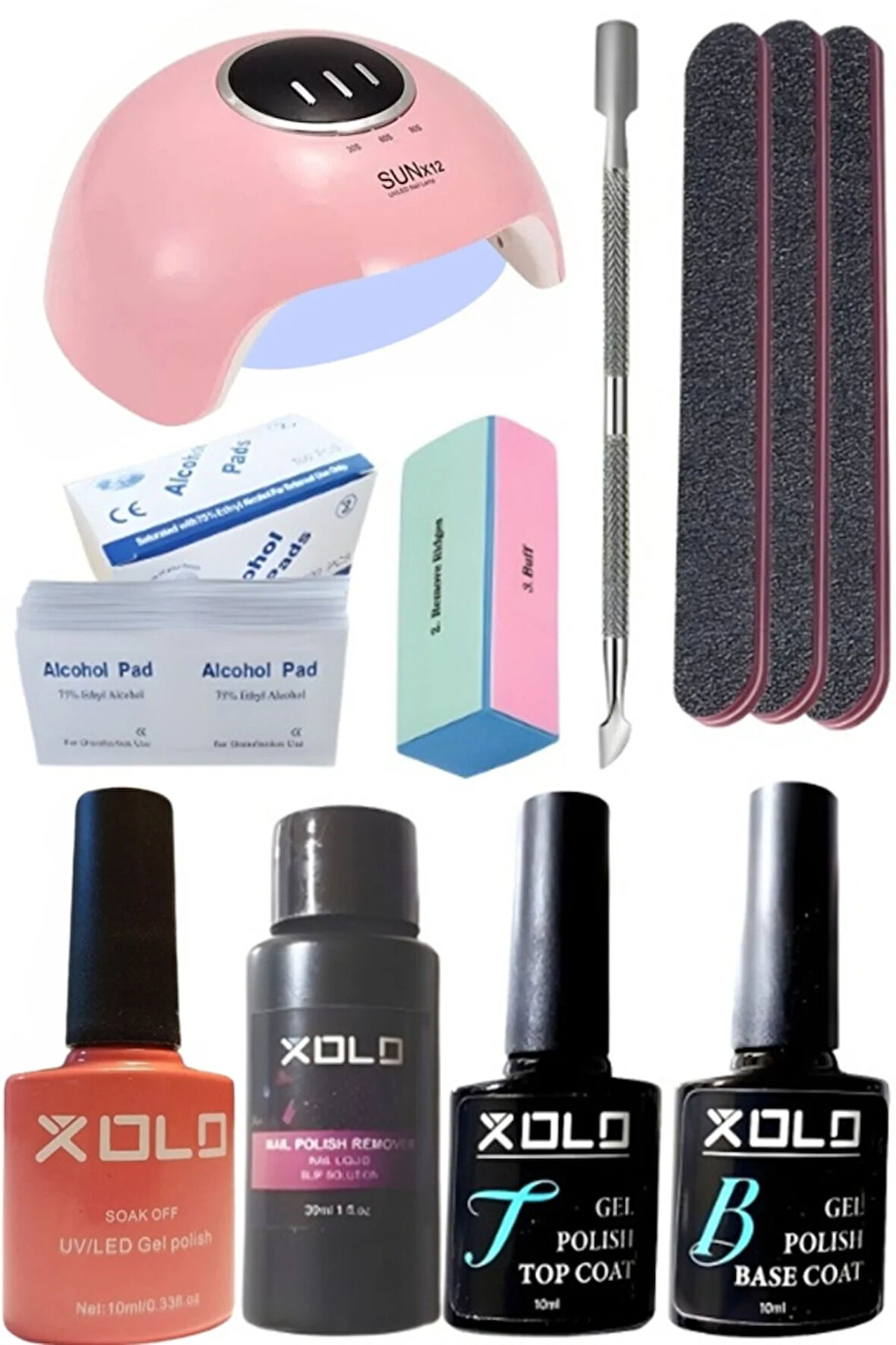 Kalıcı Oje Yapma Seti 20 Parça Klasik Renkler Top Base Top Coat Solüsyon Kronk Törpü Uv Led Seti