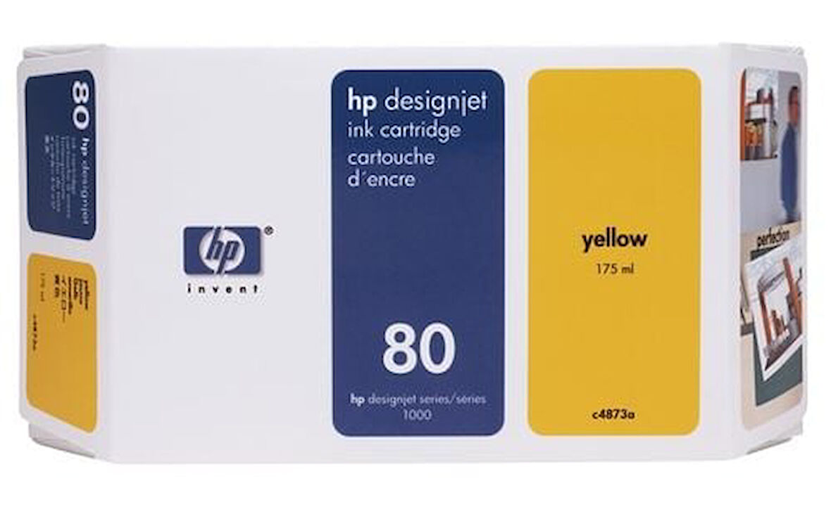 HP C4873A (80) Sarı Yellow Orjinal Plotter Kartuş DesignJet 1050 Eski Tarihli