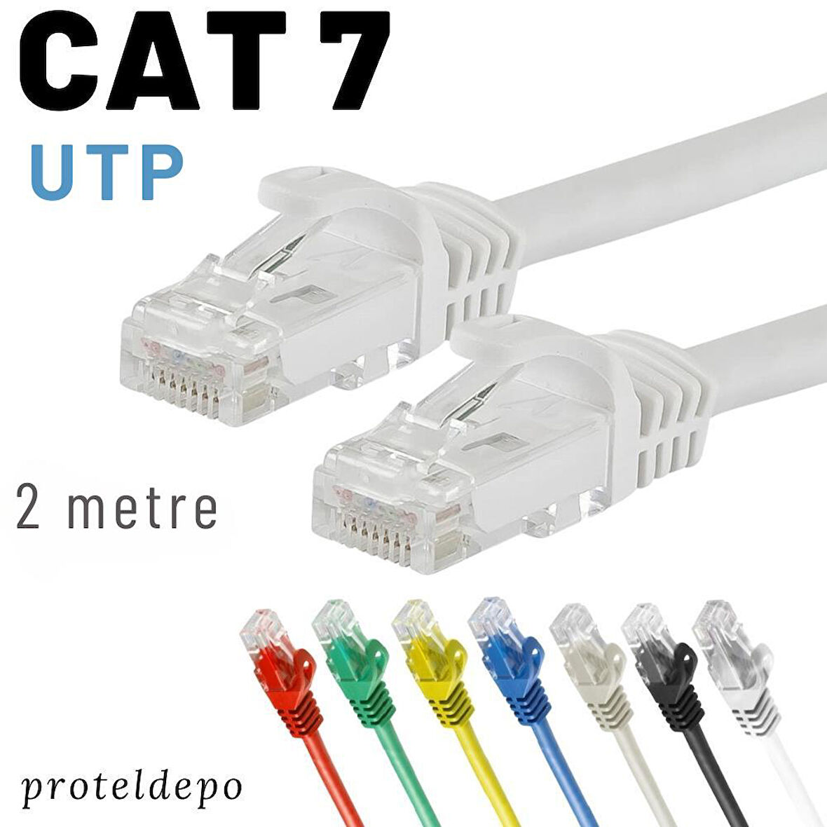IRENIS 2 metre CAT7 Kablo Ethernet Network İnternet Lan Ağ Kablosu 