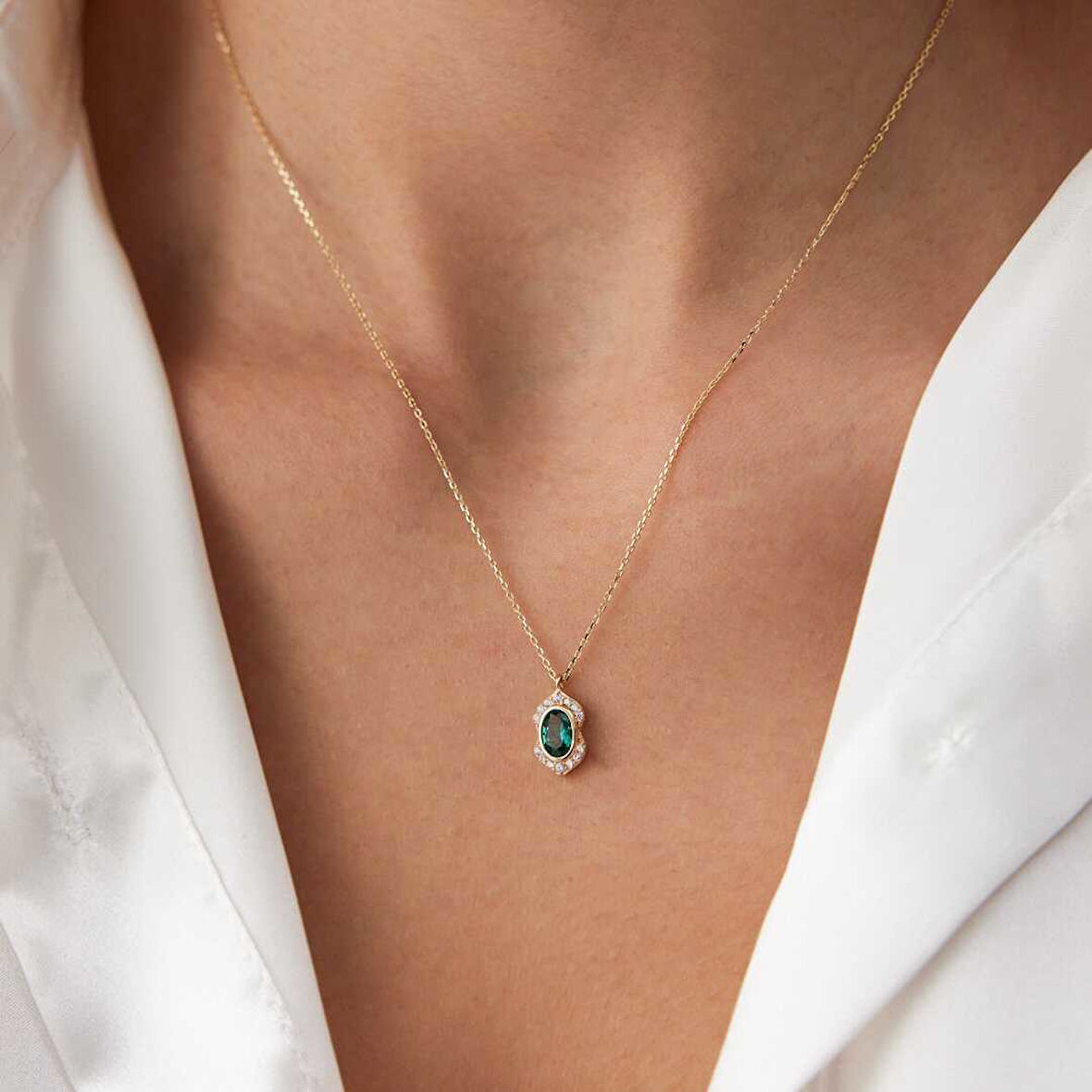 Grace Renkli Taşlı Kolye