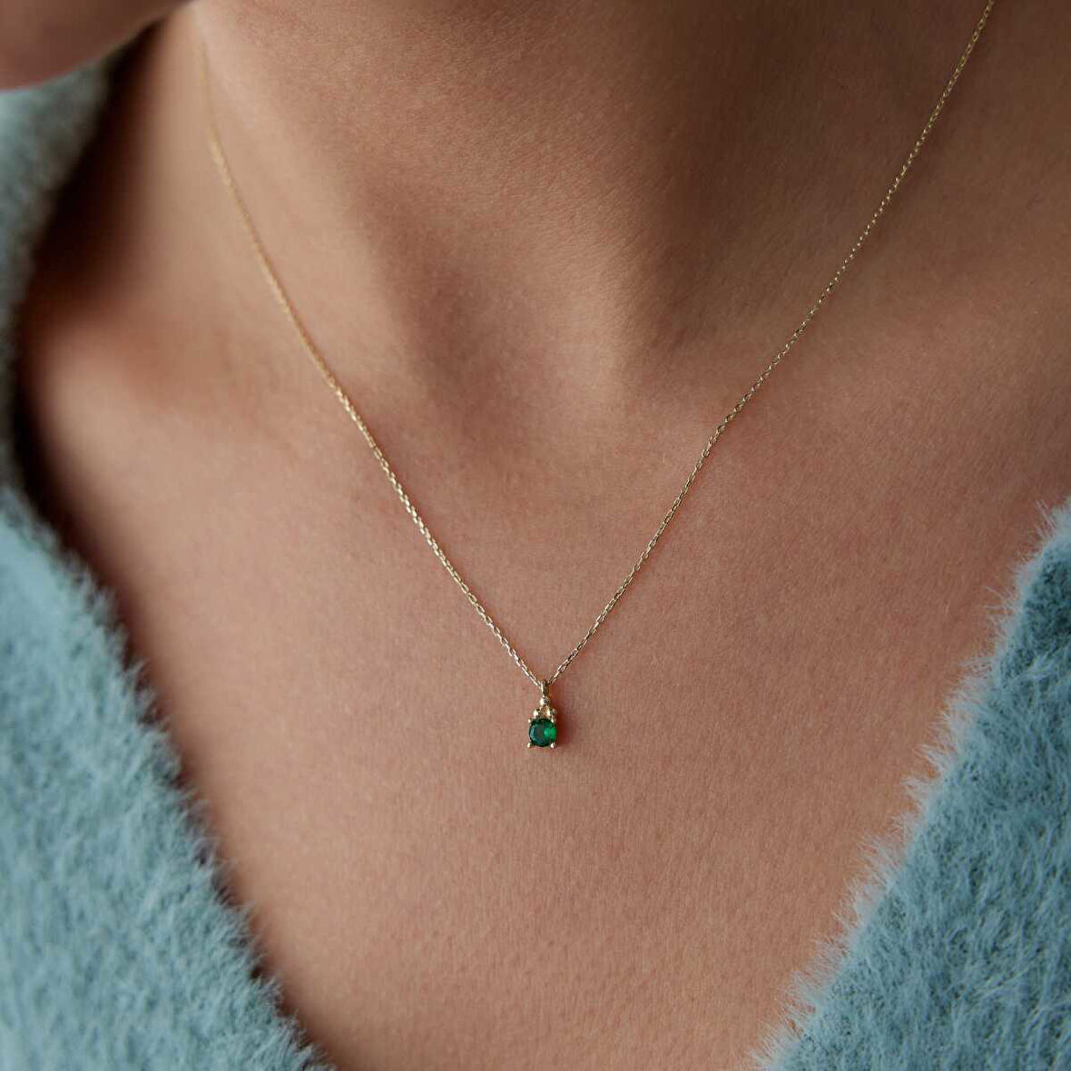 Yeşil Tektaş Kolye