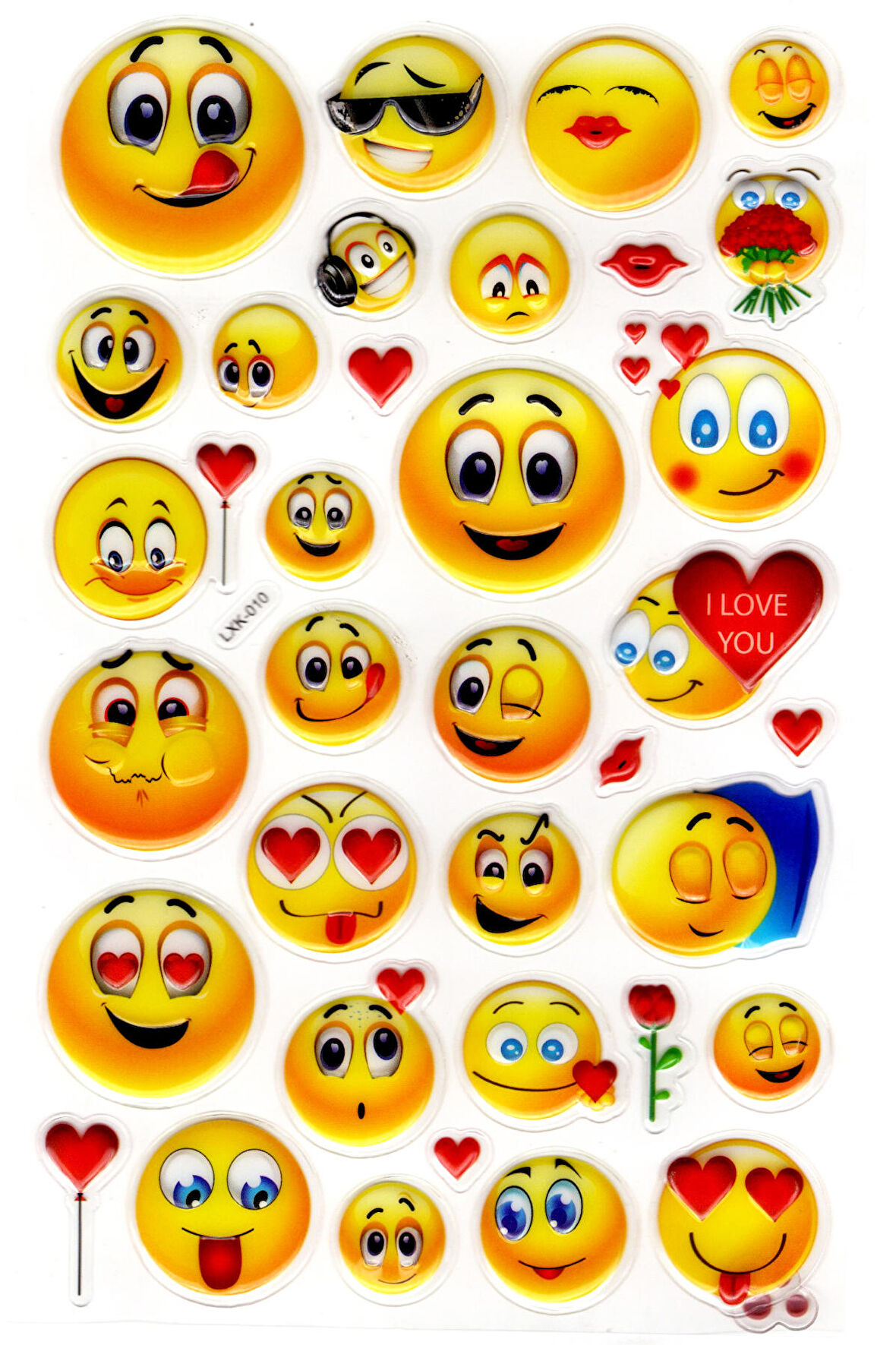 Sticker Kabartmalı Stiker Defter, Planlayıcı Etiket (lxk-010)-22x14 cm - Sevimli Aşk Emoji