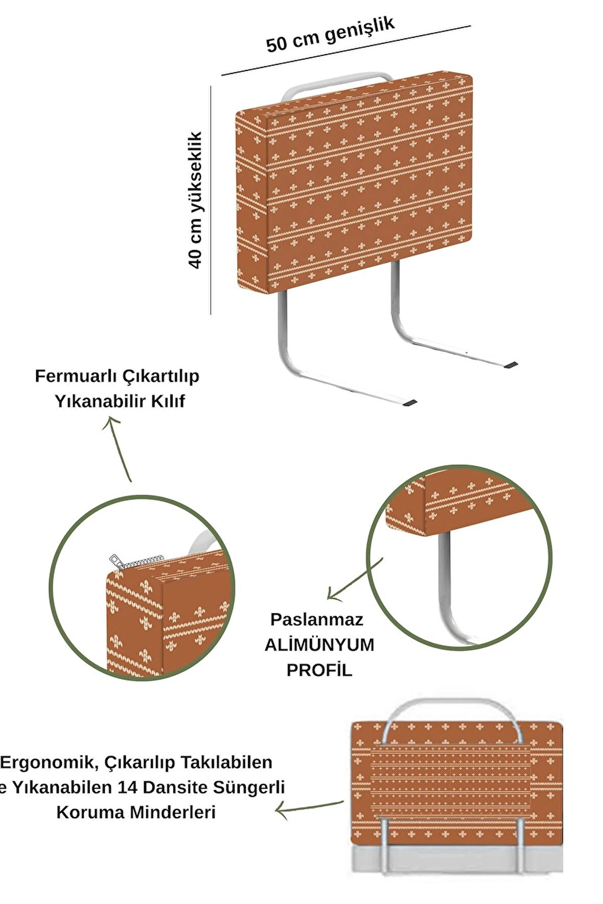 Yeni Nesil Yatak Bariyeri 2 Adet 40 x 50 cm