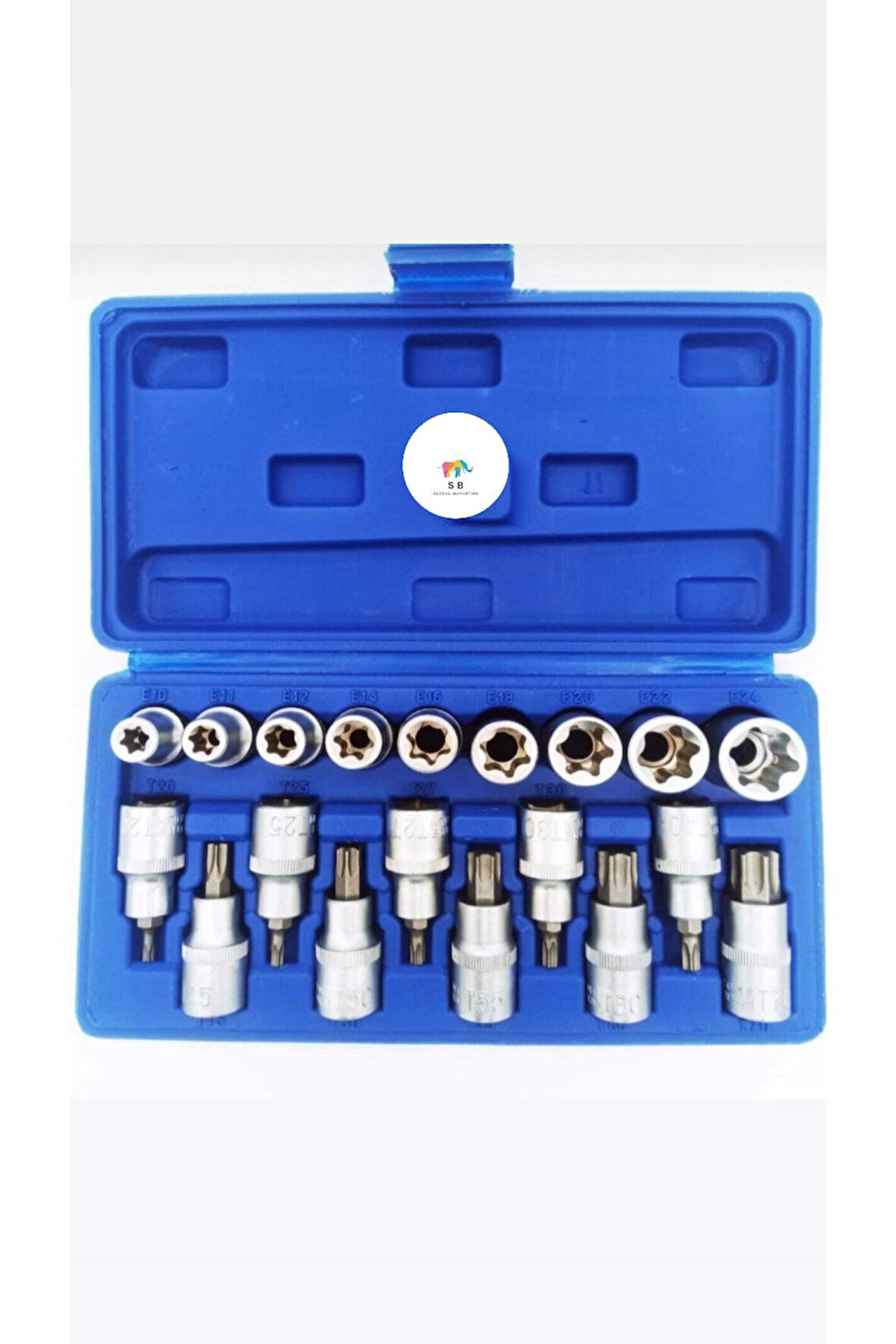 Torx Lokma Takımı 19 Parça 1/2 E Lokma& Torx Lokma Takımı Orjinal Ürün München Marka