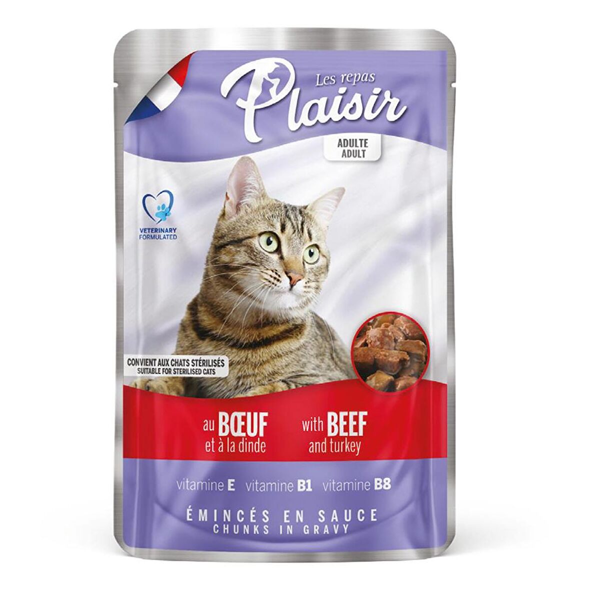 Plaisir Pouch 100Gr Sığır&Hindi Etli 22Adet Kedi Maması