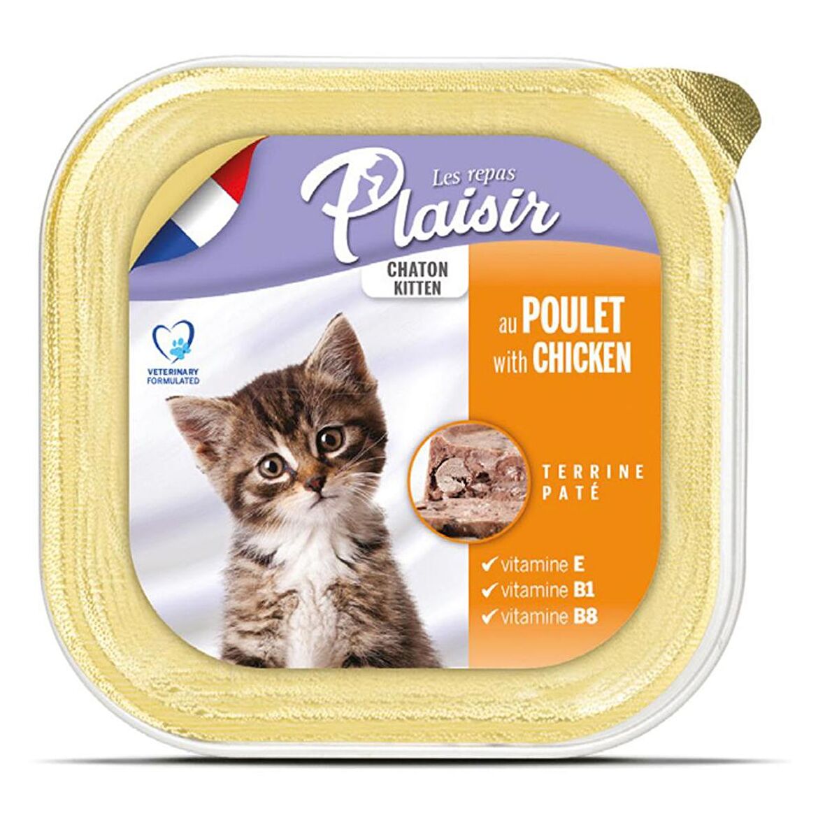 Plaisir Pate 100Gr Tavuk Etli&Sütlü 12Adet Yavru Yaş Kedi Maması