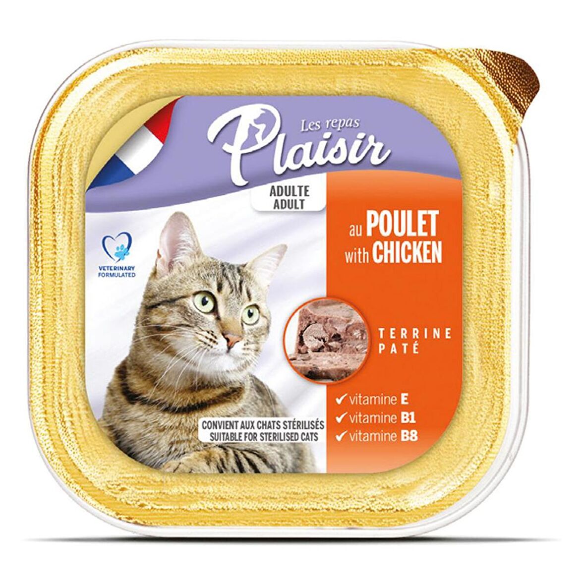 Plaisir Pate 100Gr Tavuk Etli 12Adet Yaş Kedi Maması