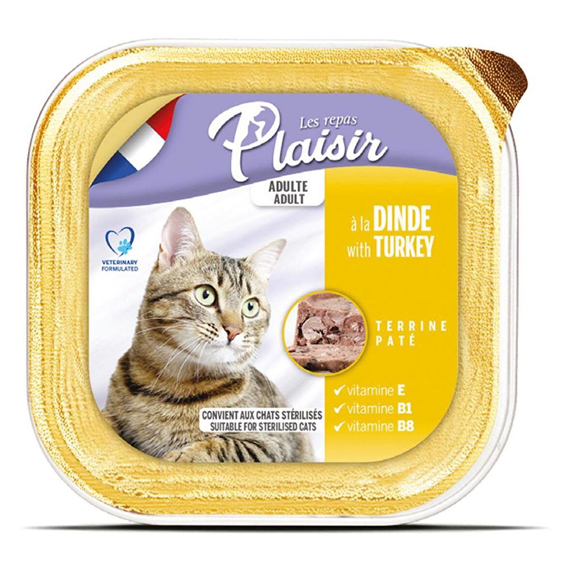 Plaisir Pate 100Gr Hindi Etli 12Adet Yaş Kedi Maması