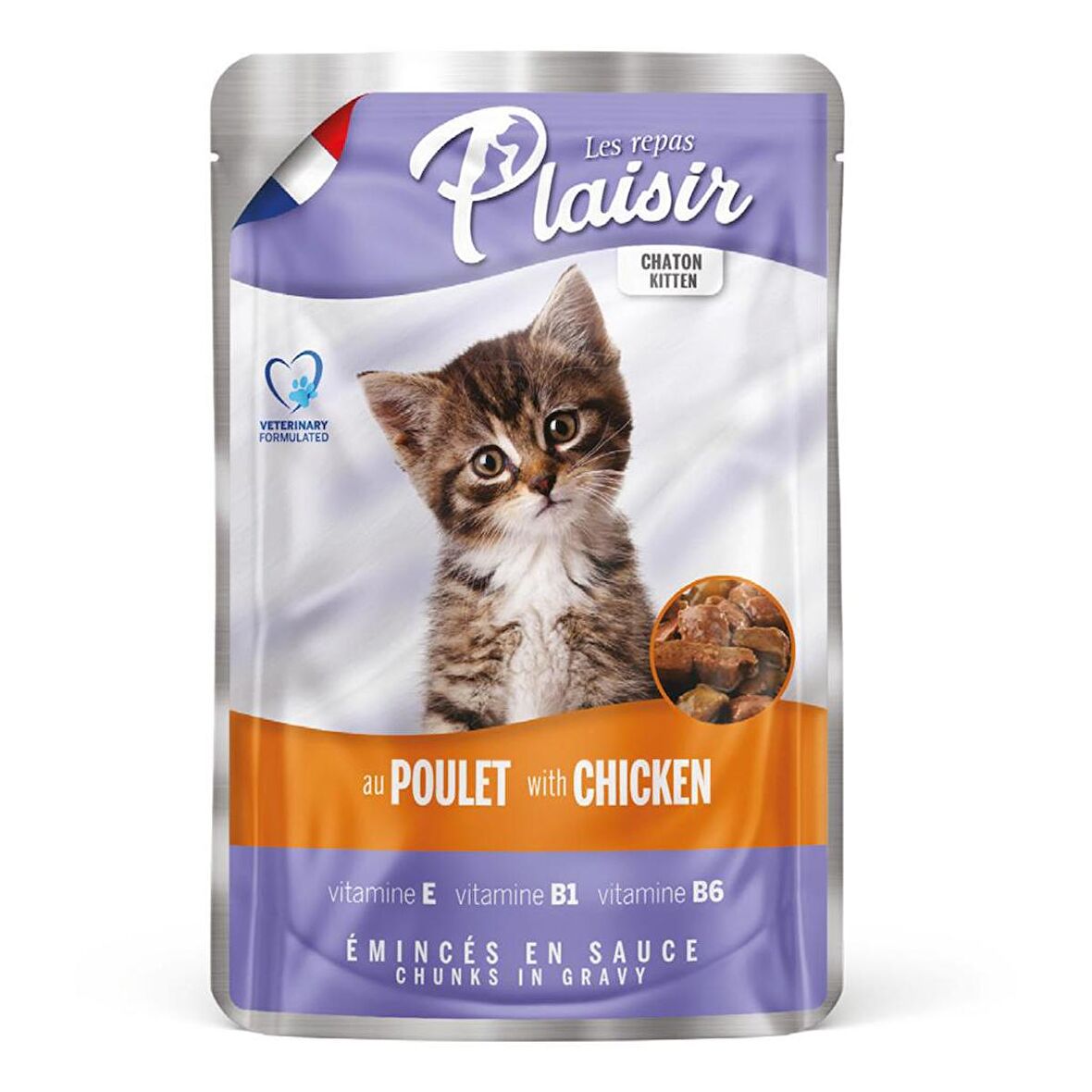 Plaisir Pouch 100Gr Tavuk Etli  1Adet Yavru Kedi Maması