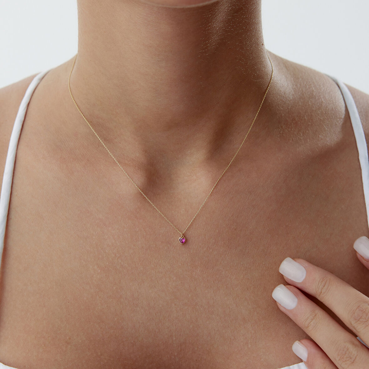 Pink Stone Kalp Kolye