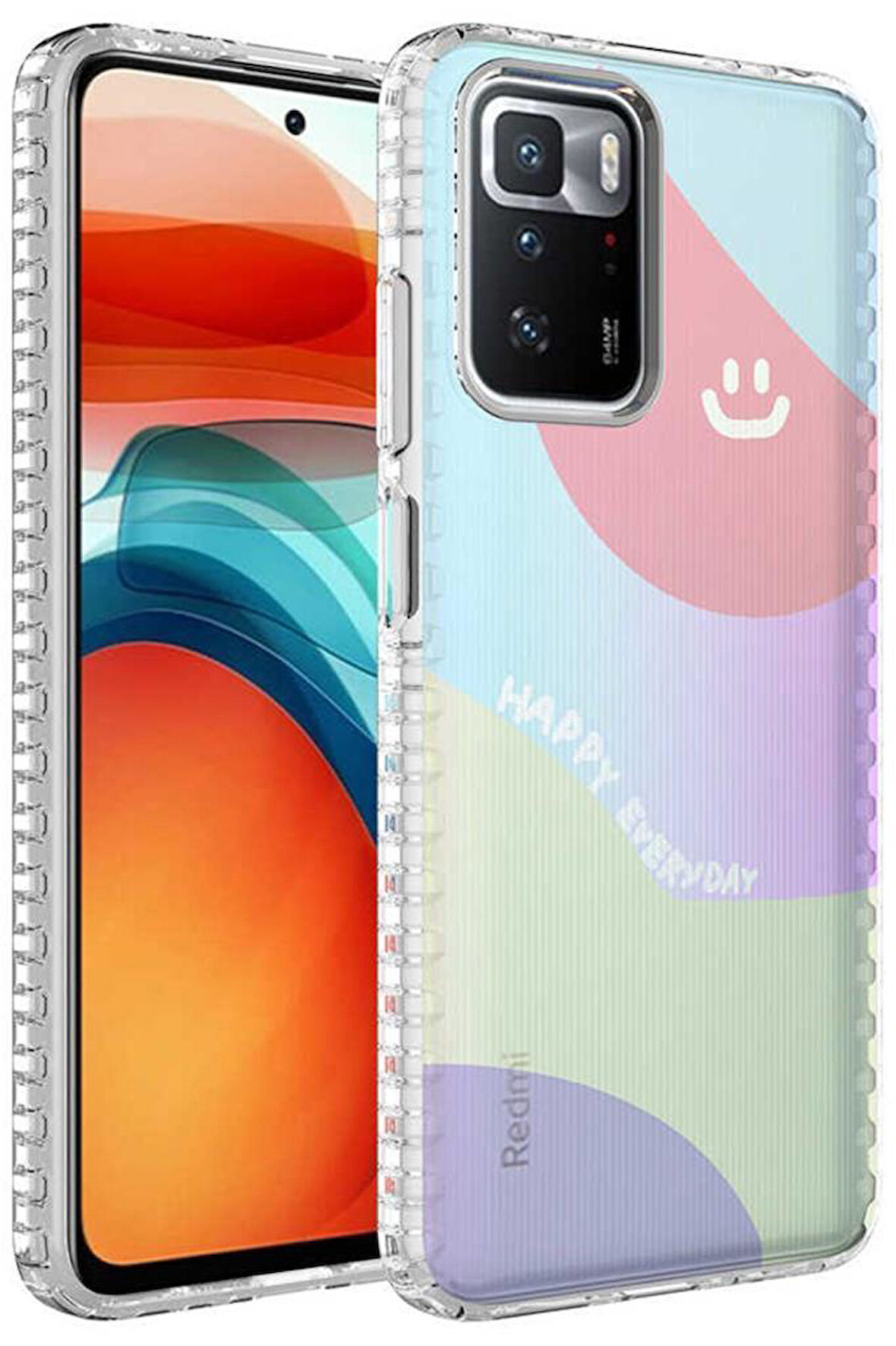 Xiaomi Redmi 10 Kılıf Airbag Kenarlı Renkli Desenli Elegans