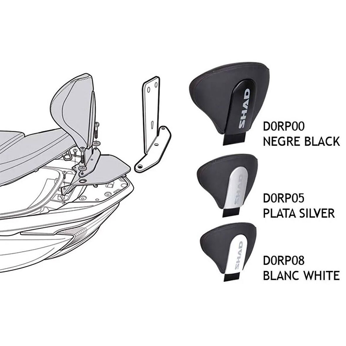 Shad Honda Forza 125/250/300 20-21 Sissy Bar D0RP00