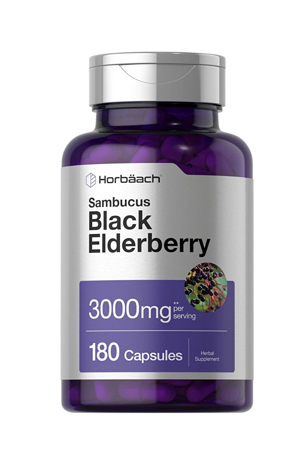 Horbach Black Elderberry 3000mg 180 Capsul.usa Menşei