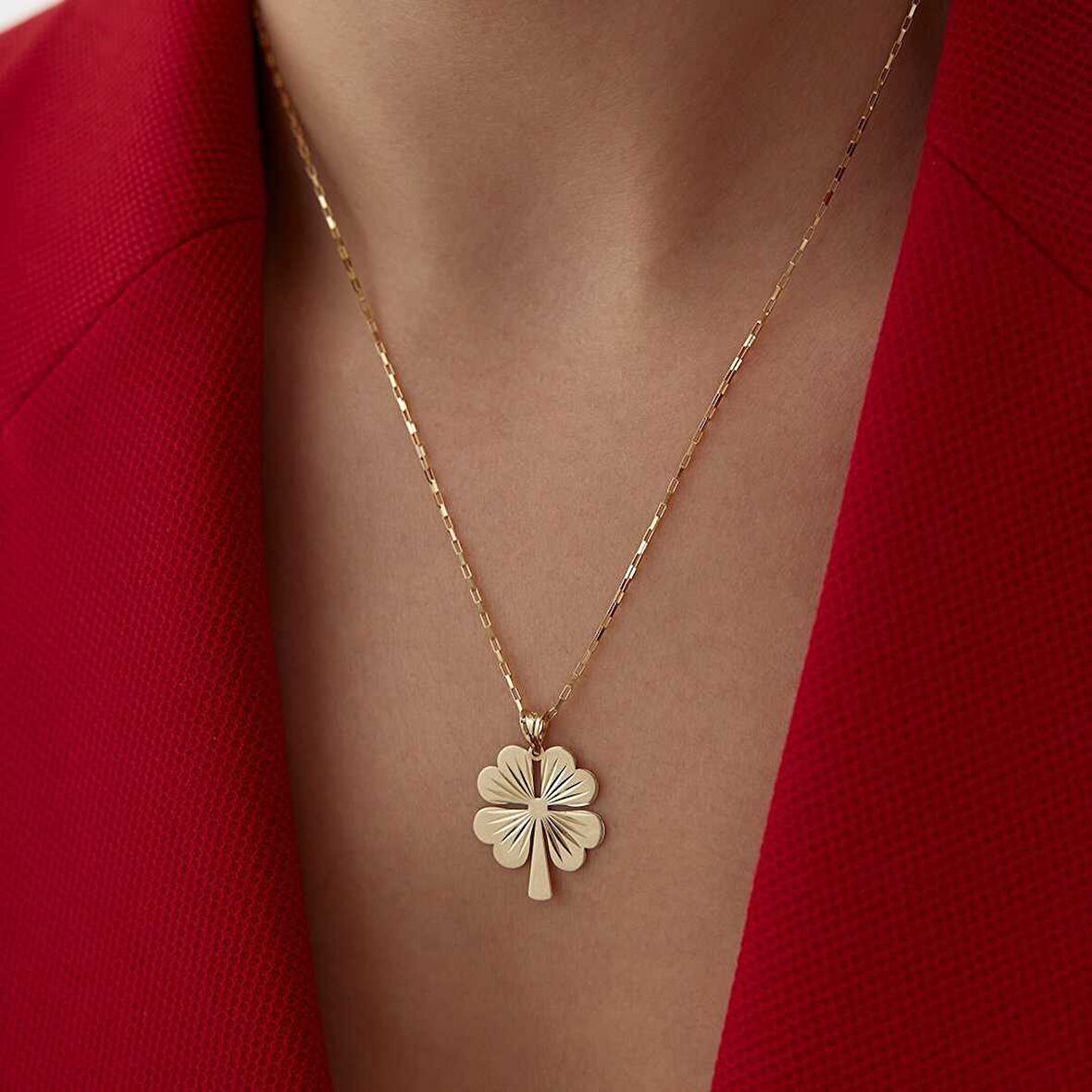 Ataç Zincir Large Yonca Kolye