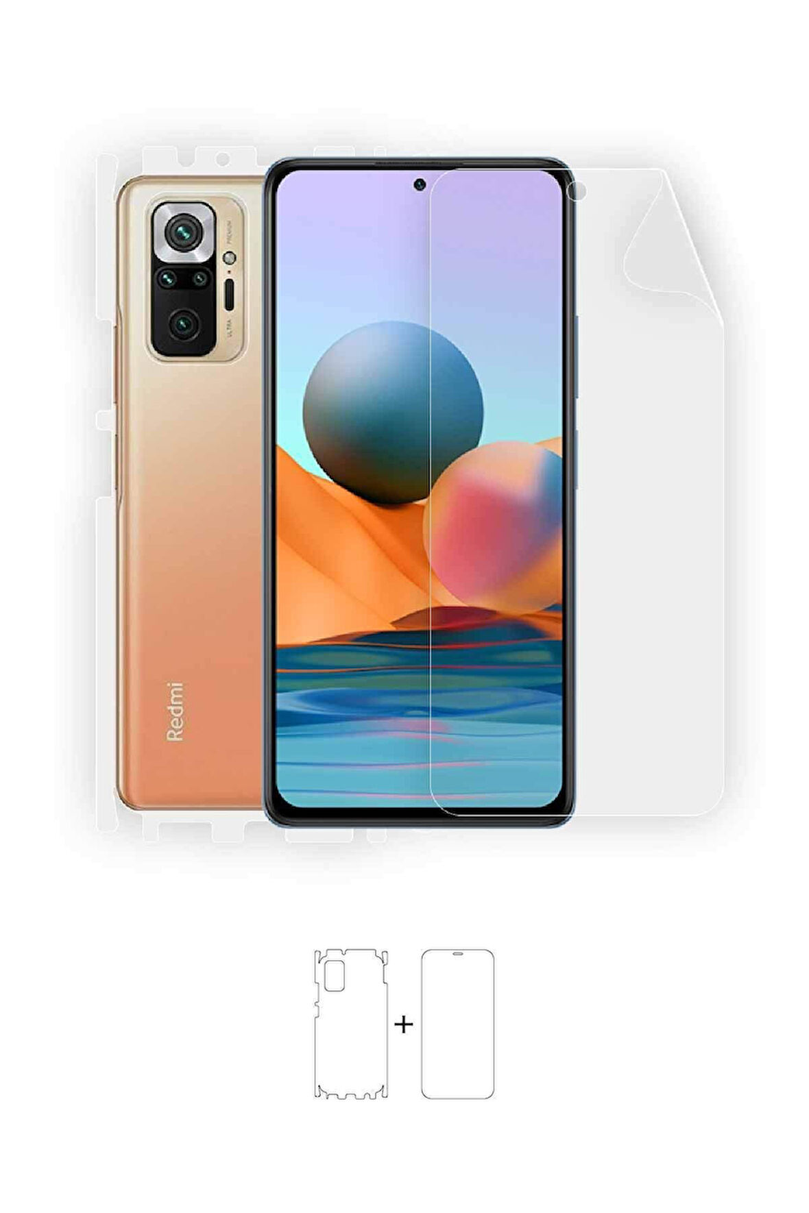 Xiaomi Redmi Note 10 Pro Full Body Ekran Koruyucu Ön Arka Yan Darbe Emici Poliüretan Film