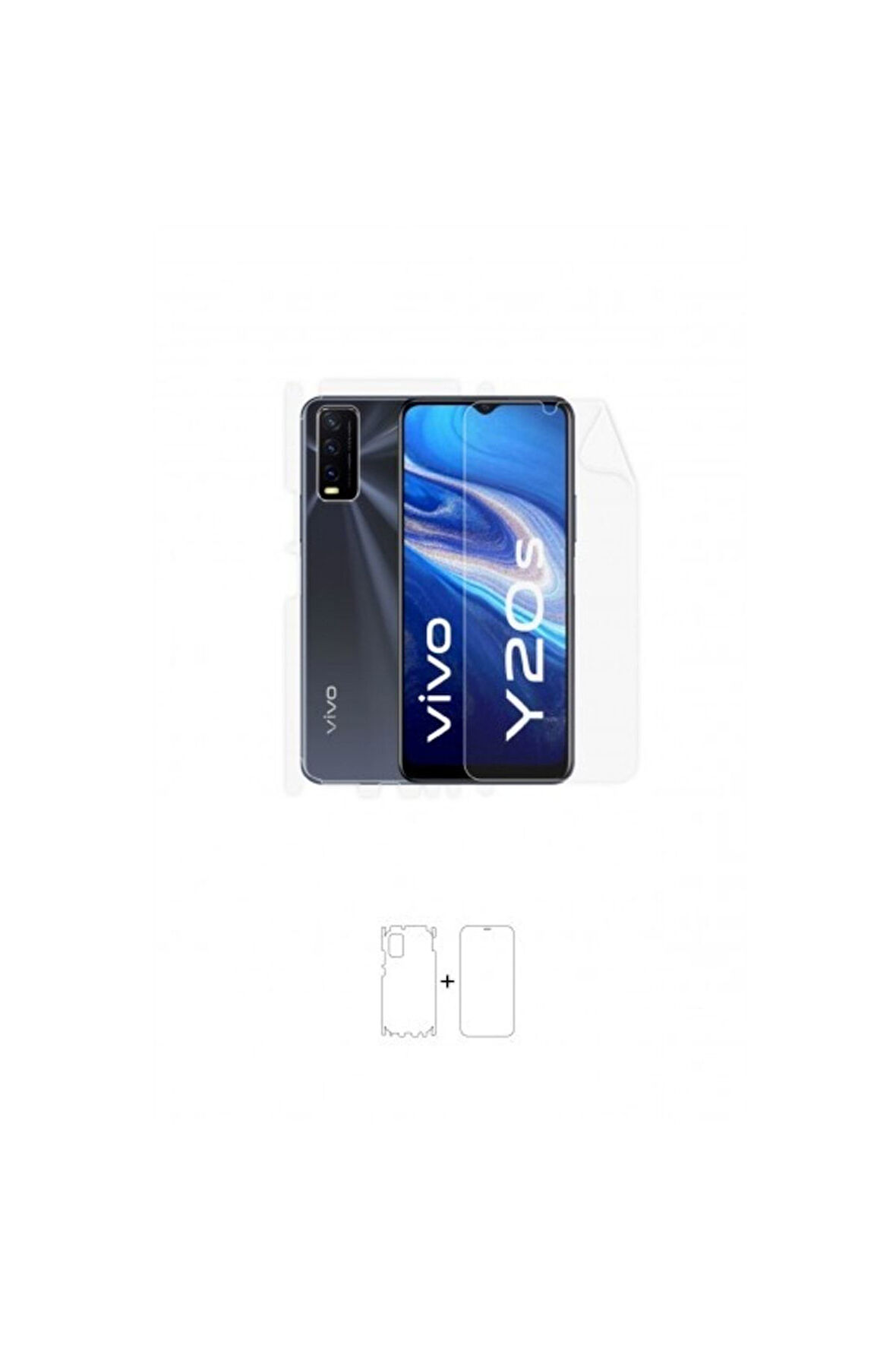 Vivo Y20s 360 ° Full Body Ekran Koruyucu Kaplama Ön Arka Yan Darbe Emici Poliüretan Film
