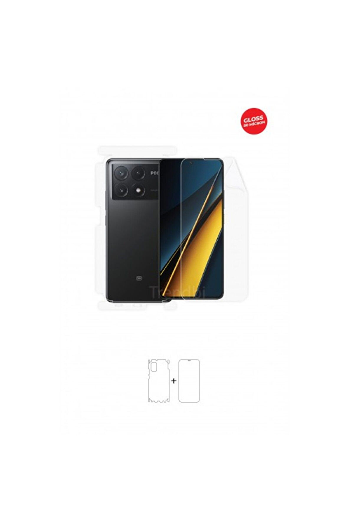 Xiaomi Poco X6 Pro 360 ° Full Body Ekran Koruyucu Kaplama Ön Arka Yan Darbe Emici Hd Film