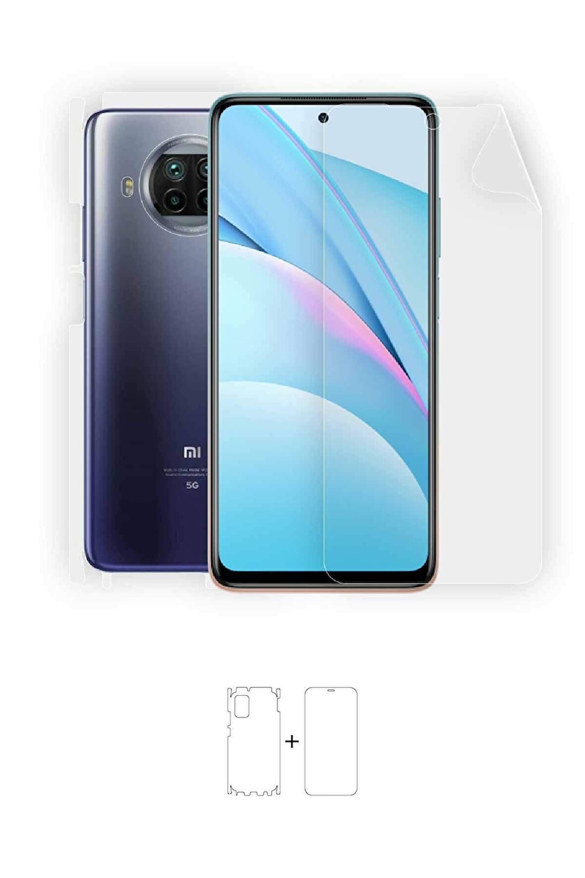 Xiaomi Mi 10t Lite 360 ° Full Body Ekran Koruyucu Kaplama Ön Arka Yan Darbe Emici Poliüretan Film
