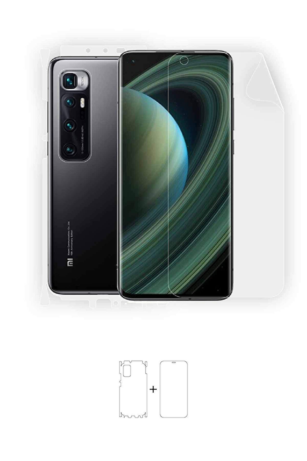 Xiaomi Mi 10 Ultra 360 ° Full Body Ekran Koruyucu Kaplama Ön Arka Yan Darbe Emici Poliüretan Film