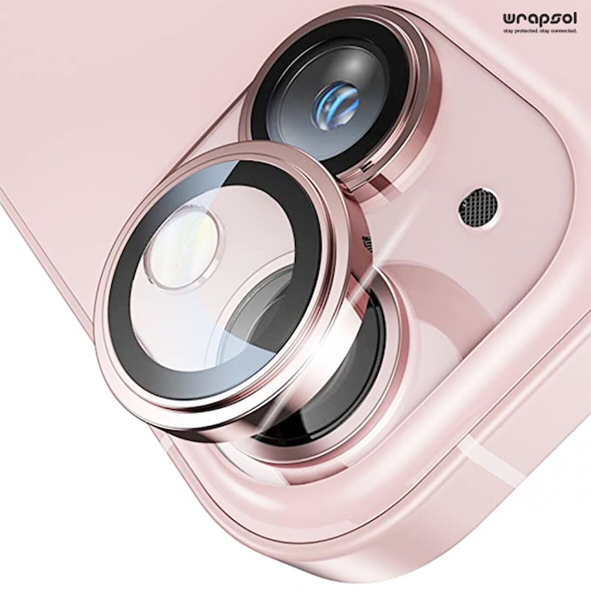 iPhone 15 Plus Pembe Kamera Lens Koruyucu Kolay Uygulama Aparatlı