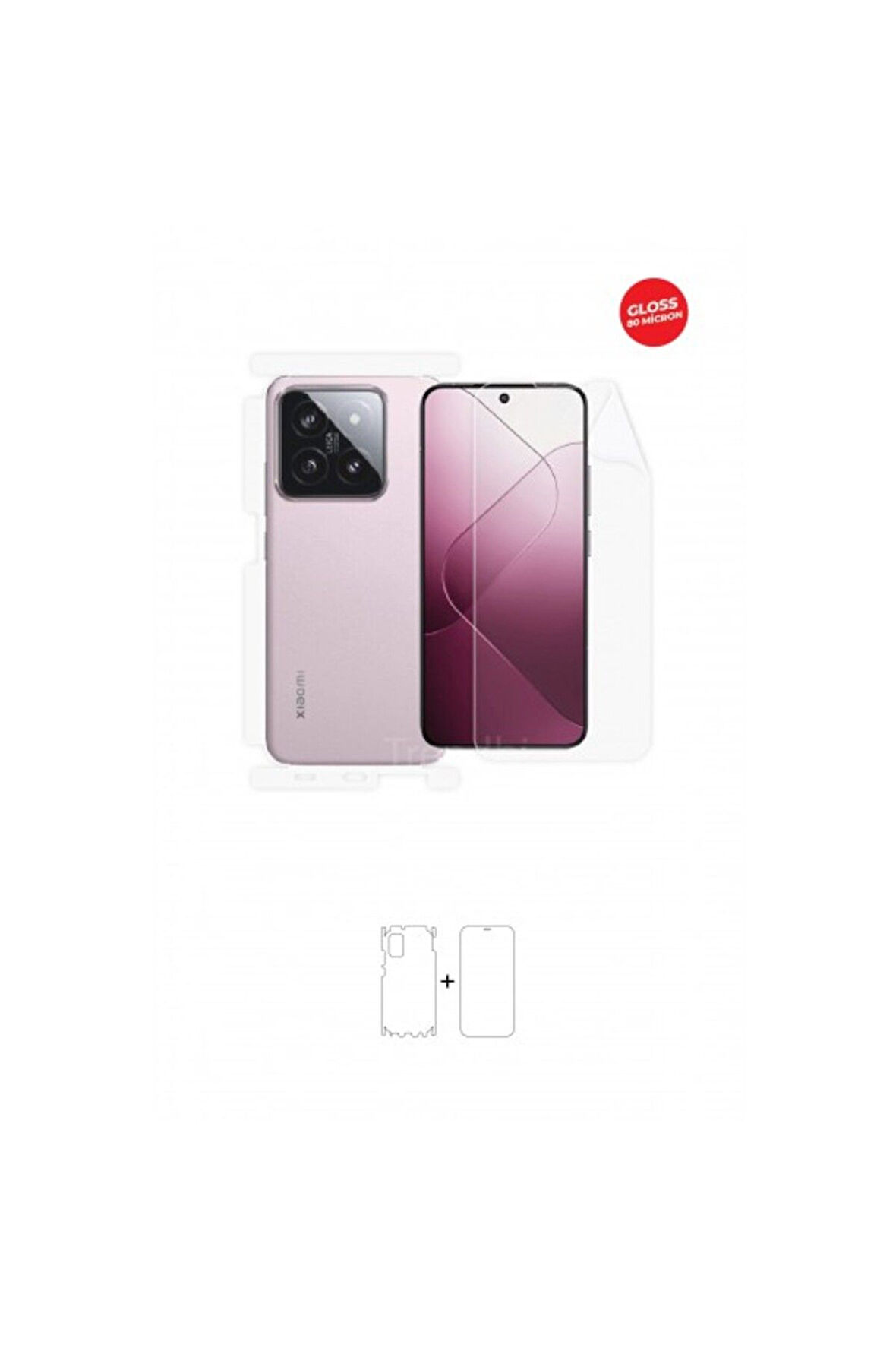 Xiaomi 14 Ön, Arka ve Yan 360 Derece Tam Kaplama Tpu Film
