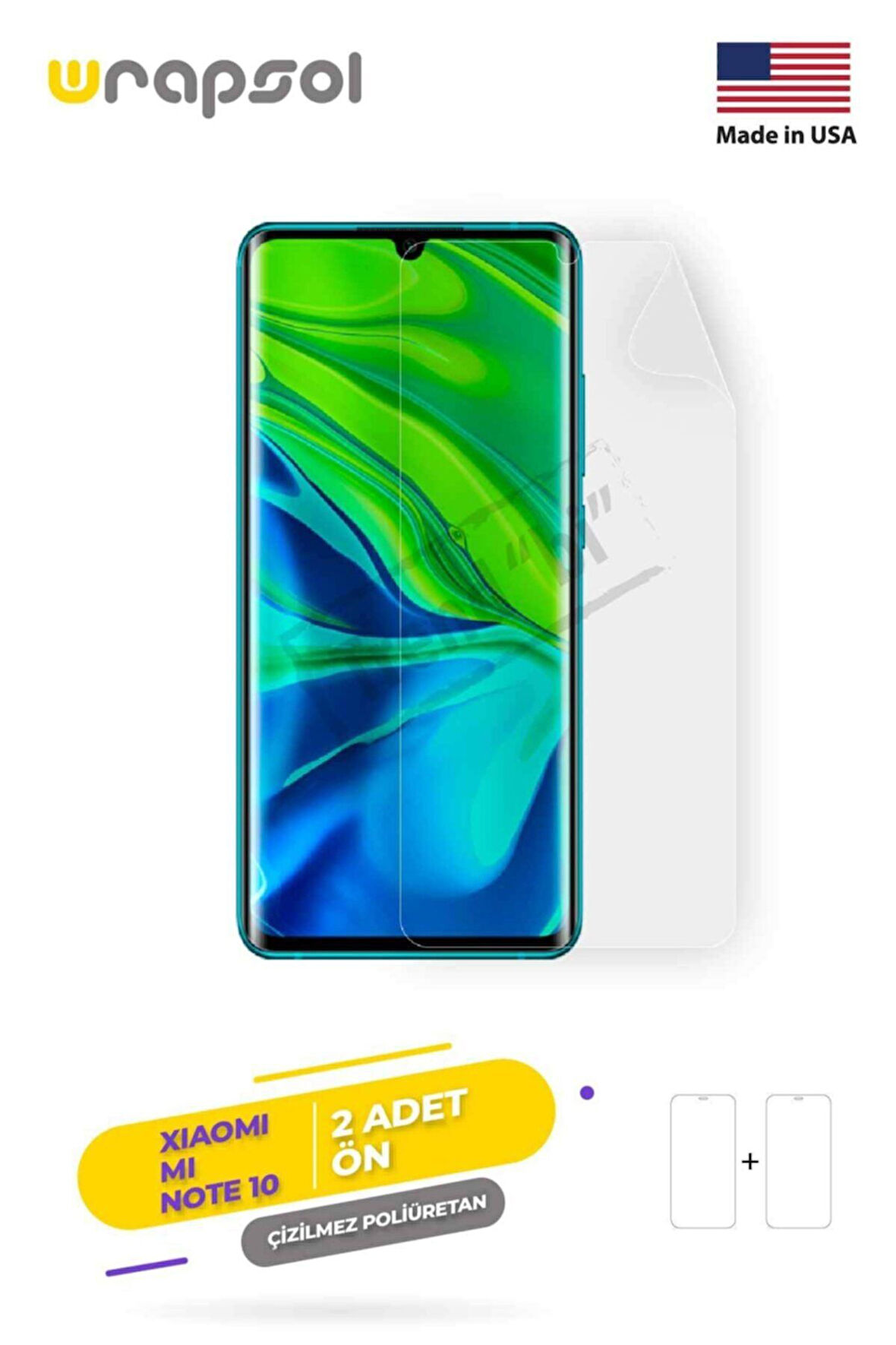 Xiaomi Mi Note 10 Ekran Koruyucu Kaplama Darbe Emici Poliüretan Film Amerika Üretimi