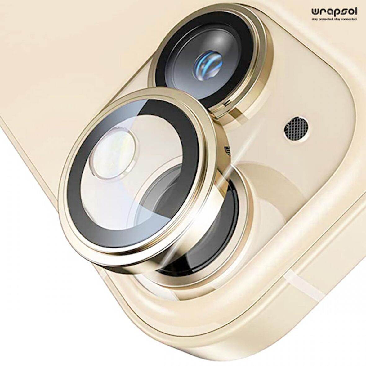 iPhone 15 Sarı Kamera Lens Koruyucu Kolay Uygulama Aparatlı