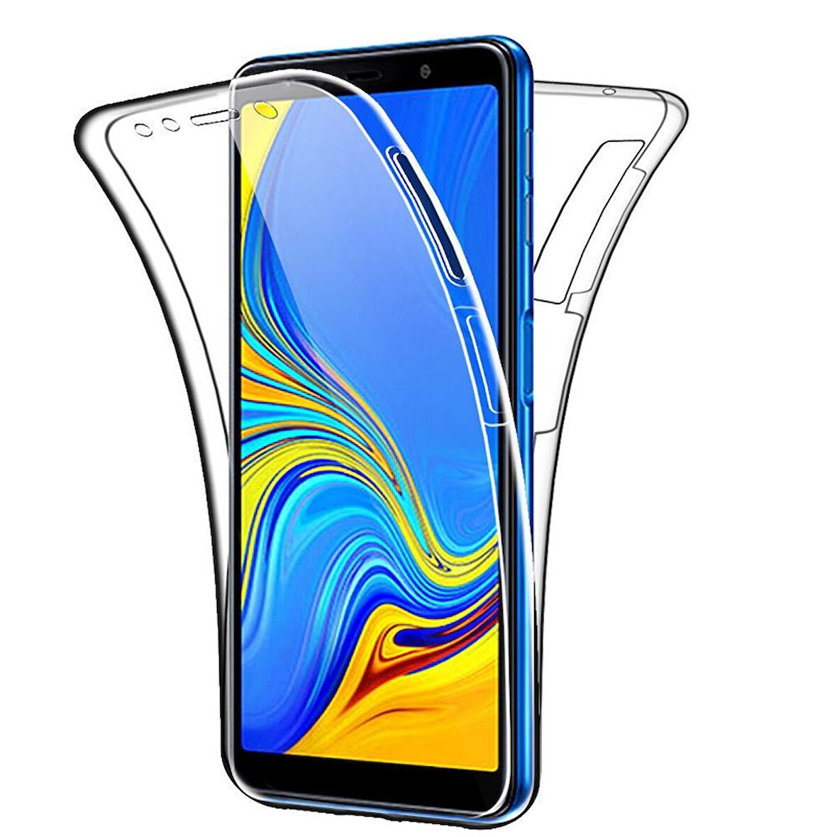 Gpack Samsung Galaxy A50 Kılıf Ön Arka Şeffaf Silikon Koruma