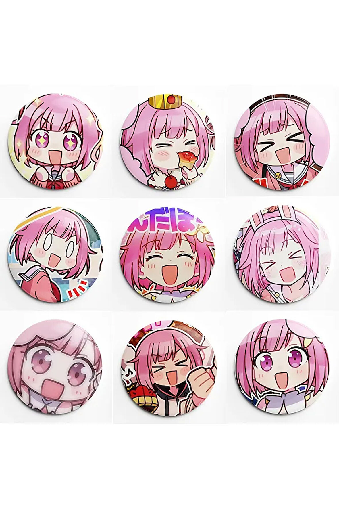 9 Adet Anime Emu Otori Rozeti 44 mm