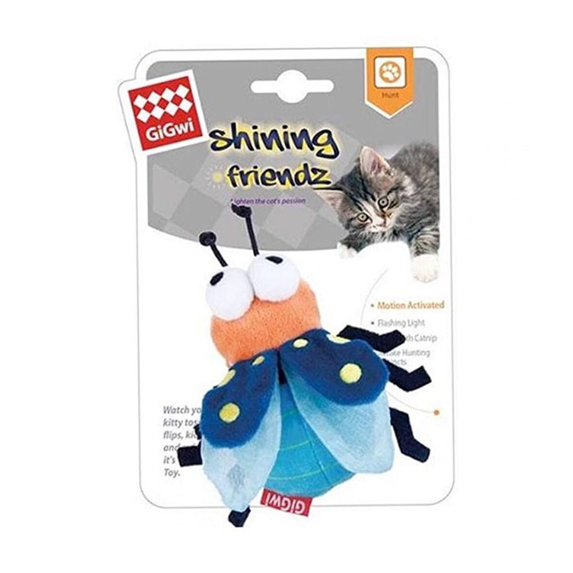 Gigwi Shining Friendz Catnipli Işıklı Arı Kedi Oyuncağı