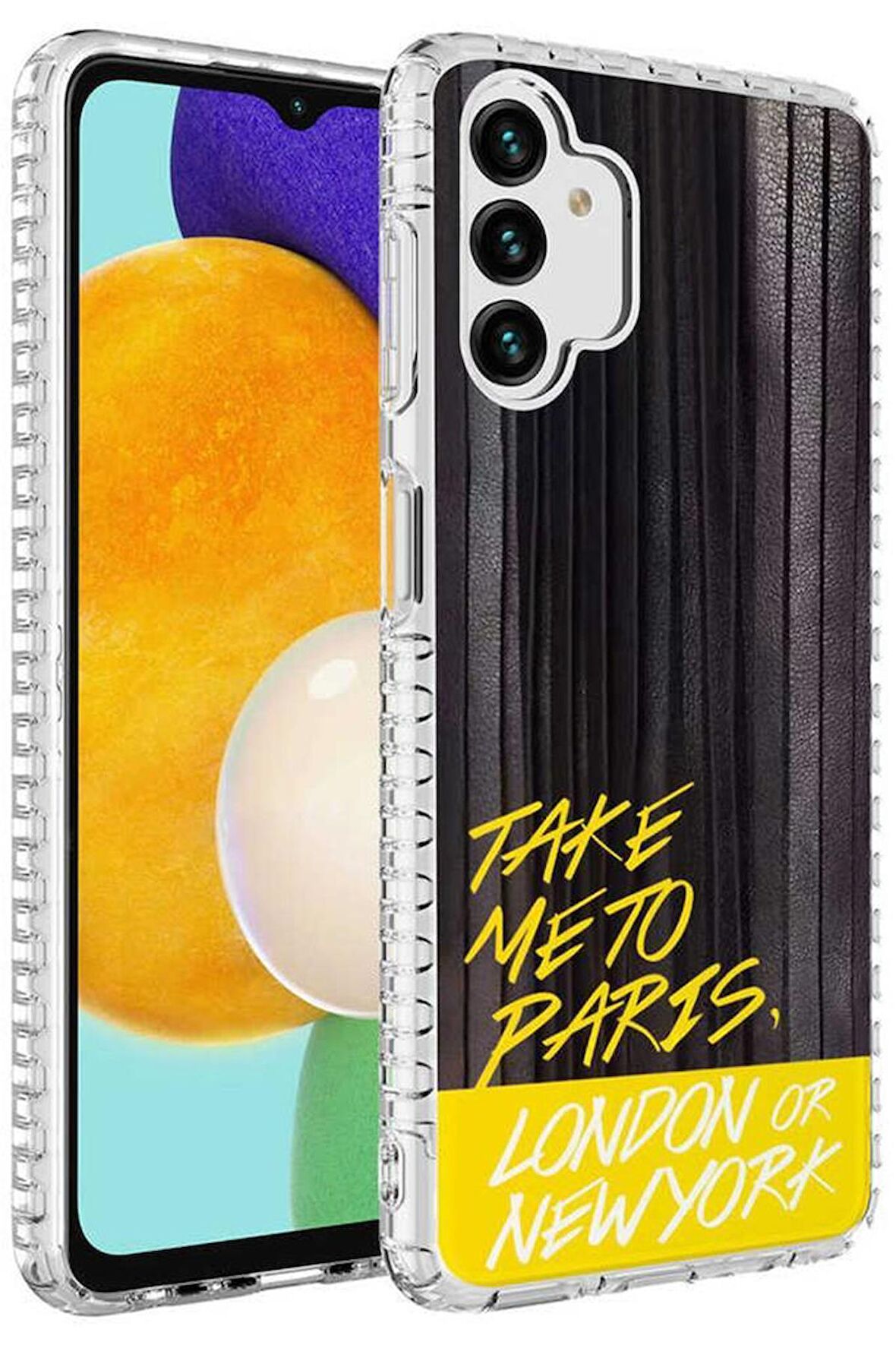 Galaxy A13 4G Kılıf Airbag Kenarlı Renkli Desenli Elegans Silikon