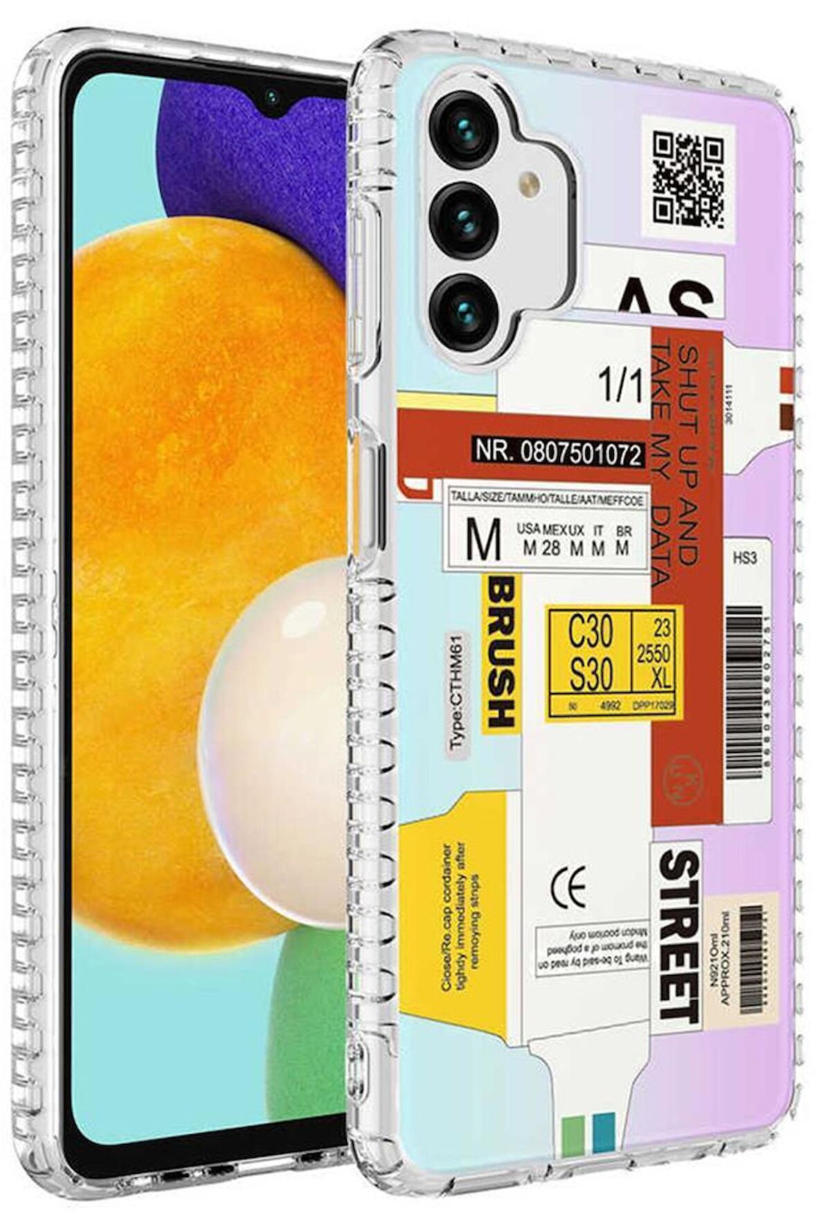 Galaxy A13 4G Kılıf Airbag Kenarlı Renkli Desenli Elegans Silikon