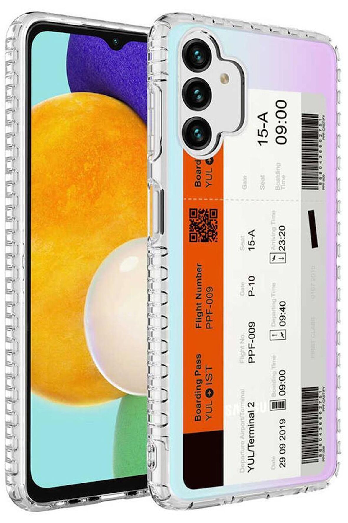 Galaxy A13 4G Kılıf Airbag Kenarlı Renkli Desenli Elegans Silikon